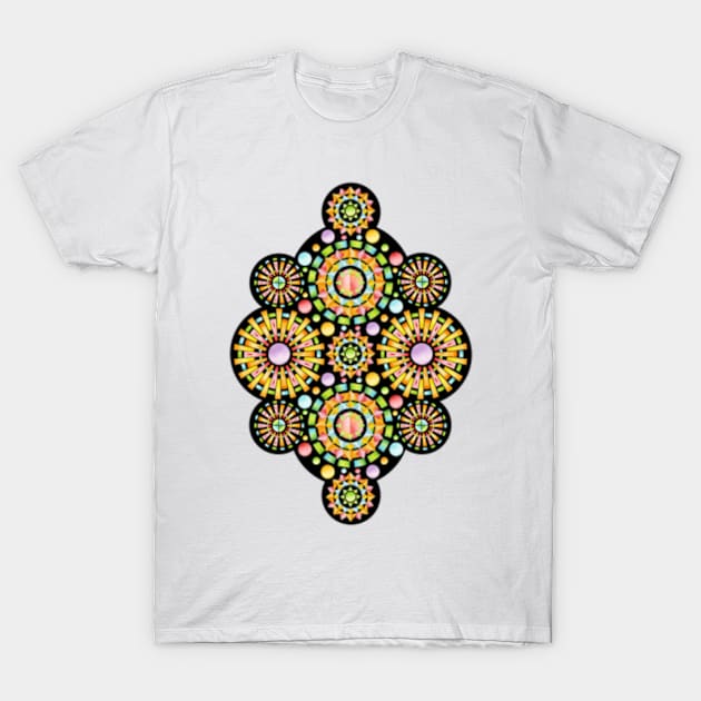 Firework Sorbet Mandalas T-Shirt by PatriciaSheaArt